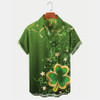 St. Patrick's Day Shamrock Print Men's Hawaiian Shirts Casual Comfortable Plus Size Shirts