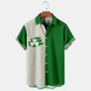 St. Patrick's Day Cat Casual Holiday Cotton Blend Men's Oversized Short Sleeve Shirt