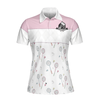 Badminton Short Sleeve Women Polo Shirt, White And Pink Badminton Shirt For Women - Perfect Gift For Women, Ladies