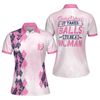 Golf Women Polo Shirt, Sometimes It Takes Balls Women Polo Shirt, Pink Argyle Pattern Golf Shirt For Women - Perfect Gift For Women, Ladies, Golfers