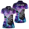 Custom Purple Thunder Lightning Womens Darts Polo Shirt Custom Darts Shirt For Women Dart Jerseys LDT1444