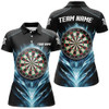 Custom Icy Blue Black Dartboard Womens Darts Polo Shirt Custom Darts Shirt For Women Dart Jerseys LDT1240