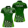 Custom 3D Green Clovers Patrick Day Womens Darts Polo Shirt Personalized Dart Jersey For Women LDT1347
