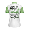 Golf Is Like Cooking You Just Slice It Chip It And Put It On Some Green Short Sleeve Women Polo Shirt, Short Sleeve Women Polo Shirt, Golf Shirt For Ladies, Gift For Women Golf