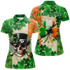 Custom Billiard St Patrick'S Day Funny Skull Custom Shamrock Women Polo Shirt, Patrick Lucky Billiard Shirts TDM0981