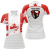 Custom Canadian Flag Women Golf Polo Shirts Custom Ladies Golf Outfit, Personalized Patriot Team Golf Shirt Nqs7712
