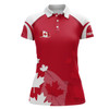Custom Canadian Maple Leaf Womens Golf Polo Shirts Custom Patriotic Golf Shirts For Women Golf Gifts LDT1471