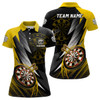 Custom Personalized Yellow Black Women Darts Polo Shirt Custom Darts Shirt For Women Team Jerseys LDT1325