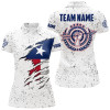 Custom Personalized Grunge Texas Archery Women Polo Shirts, Patriotic Texas Flag Shirts For Archers TDM0964