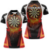 Custom Orange Fire Flame Sports Womens Darts Polo Shirt Custom Darts Shirt For Women Dart Jerseys LDT1397