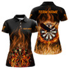 Custom Orange Fire Flame Eagle Womens Darts Polo Shirt Custom Dart Shirts For Women Dart Jerseys LDT1446