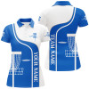 Custom Personalized Disc Golf Basket Blue White Womens Polo Shirt Custom Disc Golf Shirts For Women LDT1250