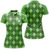Custom Green Argyle Womens Golf Polo Shirts Custom Name Golf Outfit Women, Personalized Golf Gifts Nqs8133
