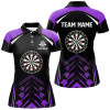 Custom Personalized Purple Black Womens Dart Polo Shirt Custom Darts Shirt For Women Dart Jerseys LDT1467