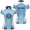 Custom Blue White Womens Darts Polo Shirt Customized Darts Shirt For Women Dart Team Jerseys LDT1437
