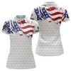 Custom American Flag white Women Golf Polo Shirts Custom patriotic womens top, unique polo shirts NQS7744