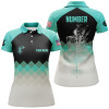 Custom Turquoise Womens Disc Golf Polo Shirt Personalized Disc Golf Shirts For Women Golf Gifts LDT1015