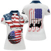 Custom American flag white Golf ball Women Golf Polo Shirt Custom Golf Shirts For Ladies, Patriotic Golf Gift NQS7738