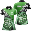 Custom Personalized Black Green Womens Darts Polo Shirt Custom Darts Shirt For Women Dart Jerseys LDT1408