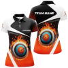 Custom Personalized Flaming Target Archery 3D Polo Shirts For Women, Fire Bow And Arrow Archery Team Shirts VHM0984