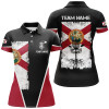 Custom Black Womens Disc Golf Polo Shirts Vintage Florida Flag Patriot Custom Frisbee Golf Shirt For Ladies Nqs7994