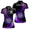Custom Purple Fire Dartboard Womens Darts Polo Shirt Custom Darts Shirt For Women Dart Jerseys LDT1474