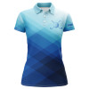 Custom Womens Golf Polo Shirts Custom Blue Pattern Sport Golf Attire For Women Ttv113