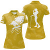 Custom Womens Golf Polo Shirts Custom Name Golf Clubs Pattern Shirt For Ladies | Yellow Nqs7536