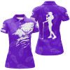 Custom Womens Golf Polo Shirts Custom Name Golf Clubs Pattern Shirt For Ladies | Purple Nqs7536