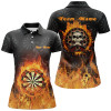 Custom Fire Flame Skull Darts Womens Polo Shirts Custom Darts Shirt For Women Cool Dart Jerseys LDT1029