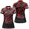 Custom Personalized Skull Bowling polo Shirt for women Custom Team's Name Red camo Bowler Jerseys NQS7321