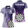 Custom Personalized Purple Fire Flame 3D Dartboard Women Darts Polo Shirts Custom Darts Team Jerseys TDM1292