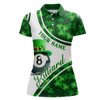 Custom Personalized St Patrick's Day Billiard 8 Ball 3D Polo Shirts For Women, Shamrock Billiard Jerseys VHM099