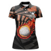 Custom Black Orange camo flame golf ball Women golf polo shirt custom golf outfits for ladies, best golf gift NQS8021