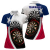 Custom Texas Flag Womens Darts Polo Shirt Customized Darts Shirt For Dart Lover Women Dart Jersey LDT1289
