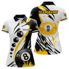 Custom Personalized Billiard 8 Ball & 9 Ball Women Polo Shirts, Custom Team Name Billiard Attire Jerseys TDM1229