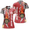 Custom Personalized Red Darts Board Fire Flame Smoke Women Darts Polo Shirts Custom Unique Darts Jerseys TDM1307