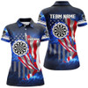Custom American Flag Darts Board Blue Galaxy Women Darts Polo Shirts Custom Patriotic League Darts Jersey TDM1473