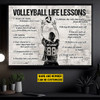 Custom Volleyball Life Lessons Always Be Ready Anticipate Don’t React Customized Personalized Name/Number Poster and Canvas