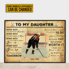 Custom To my daughter Some days are gonna be harder some days it’s gonna hurt more ice hockey player Father’s day Customized Personalized NAME/NUMBER Poster and Canvas