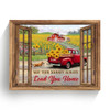 Custom May Your Journey Always Lead You Home Dog Red Truck Sunflower Garden Farmhouse Window Customized Personalized Name/Number Poster and Canvas