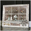 Simply Blessed Hummingbirds Flower Vase Through Window Poster and Canvas