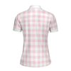 Sexy Golf Girl With A Golf Club Golf Short Sleeve Women Polo Shirt, White And Pink Golf Shirt For Ladies - Perfect Gift For Women, Female, Golfers