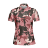 Golf Girl Camouflage Short Sleeve Women Polo Shirt, Pink Camo Golf Shirt For Ladies, Cool Golf Gift For Women, Best Gift For Women Golfers