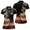 Custom Retro American Flag Womens Golf Polo Shirts Custom Patriotic Golf Shirts For Ladies Best Golf Gifts TDM1822