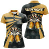 Custom Black Yellow Beer Darts Polo Shirt Custom Darts Shirt For Women Drinking Dart Jerseys LDT1381