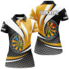 Custom Personalized 3D Dartboard Black Yellow Women Darts Polo Shirts Custom Darts League Team Shirts TDM1283