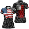 Custom American Flag Black Camo Bowling Shirt For Women Custom Polo, Quarter Zip Shirt, Team Patriots Bowlers Nqs7705
