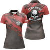 Custom Personalized Red Skull Darts Womens Polo Shirt Custom Darts Shirt For Women Dart Jerseys LDT1068