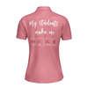 Science Pink Argyle Pattern Short Sleeve Women Polo Shirt, My Students Make Me Smile Women Polo Shirt, Golf Polo Shirt - Perfect Gift For Women